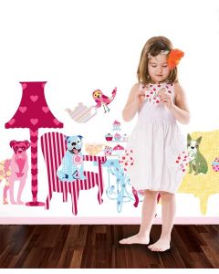 Devonshire Tea Party Multi Coloured Wall Sticker Pack