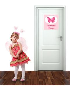 Door Sign Butterfly Haven Multi Coloured Wall Sticker Pack