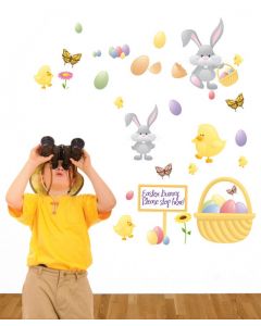 Easter Egg Hunt Multi Coloured Wall Stickers Pack